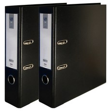 마이다스 레버아치 LA 바인더 2공 세로형 민 7cm, 흑색, 2개