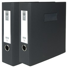 마이다스 PVC 고주파 D링 A4 바인더 3공 7cm, 흑색, 2개