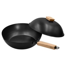 SADOMAIN 仙德曼 臺南鐵器陶瓷不沾附蓋炒鍋 IH爐可用, 33cm, 1個