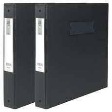 MiDAS HYUNPOONG PVC 高週波 A4 梯形活頁夾 3孔 3cm, 黑色, 2個