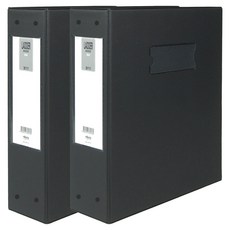 MiDAS HYUNPOONG PVC 高週波 A4 梯式 3孔活頁夾 7cm, 黑色, 2個