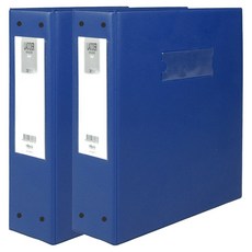 MiDAS HYUNPOONG PVC 高週波 A4 梯式 3孔活頁夾 7cm, 藍色, 2個