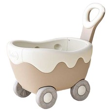 lilikoko 哩哩摳摳 奶油玩具收納車 組合一, 1層, 棕色