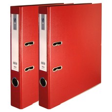 MiDAS HYUNPOONG LA 拱桿式素面文件夾 5cm, 紅色, 2個