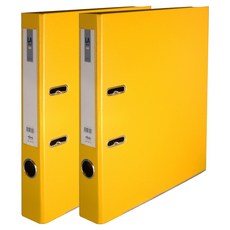 MiDAS HYUNPOONG LA 拱桿式素面文件夾 5cm, 黃色, 2個