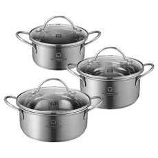 WAGENSTEIGER 電磁爐IH不鏽鋼鍋具3件組, 1套, 迷你鍋 12cm + 14cm + 16cm, 混合色