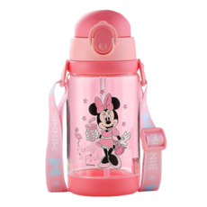 Disney 迪士尼 兒童 吸管式/直飲式 兩用背帶水壺, 1個, 520ml, 米妮