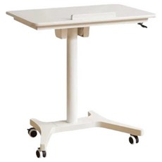 A&R 北歐輕奢實木可移動升降邊桌, 奶油白