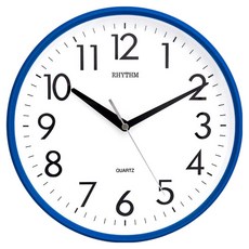 RHYTHM 日本麗聲時計 現代居家風格經典款掛鐘 10吋, 深海籃