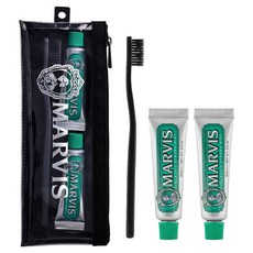 MARVIS 黑色牙刷+牙膏 10ml*2入+旅行用收納包組, 1套