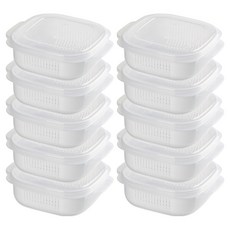 現煮飯香篩網沙拉 YOL 飯盒, 10個, 白色