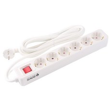 SaveS 主開關型6孔延長線, 1個, 白色