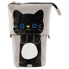 MAME 可愛動物站立式鉛筆盒 筆袋, 1個, 黑色