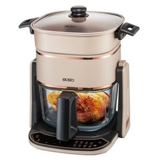 德國 BOSO 百鯨 迷你廚房 全能料理玻璃翻轉氣炸鍋, 米色, BSKT-OA45M