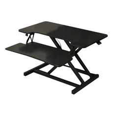 小麥購物 可折叠多功能站立式電腦升降桌 小型雙層無極限氣壓桌 L1201, 黑色
