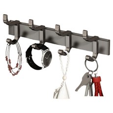 HOUDER 太空鋁活動排鉤 4勾, 1個, 槍灰色