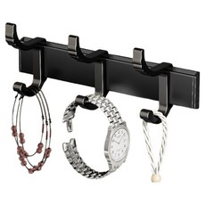 HOUDER 太空鋁活動排鉤 3勾, 1個, 黑色