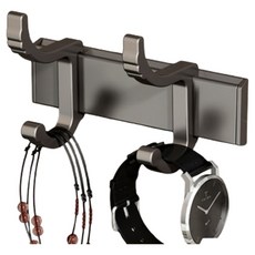 HOUDER 太空鋁活動排鉤 2勾, 1個, 槍灰色