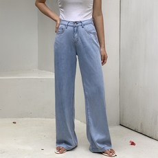 NEEDSOME 女款長版天絲寬版牛仔褲