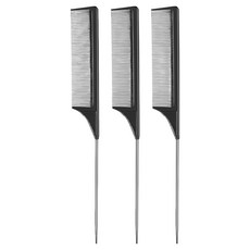 AHOYE 碳素塗層尖尾梳子, 3支, 黑色