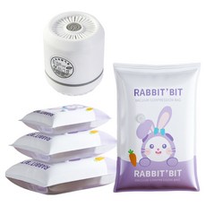 小麥購物 真空壓縮袋5件組 L2390 抽氣電泵 + 壓縮袋特大 + 大 + 中 + 小, 1組, 1入