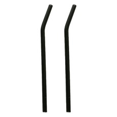 커브형 내열 유리 빨대 블랙, 2개, 1개입