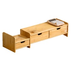 小麥購物 實木螢幕增高架 三抽屜款 L1219, 單一顏色