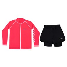 aquatica 女童防曬泳衣拉鍊上衣 + 三分水上緊身短褲套裝 AQAJJ453-AQA420