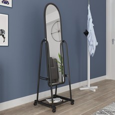 Locus 拱形立式移動式全身鏡 160*45cm, 黑色
