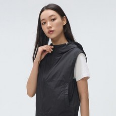SPAO 抗UV輕薄連帽露臍背心 SPJVF37G01, 19 黑色
