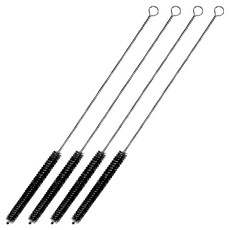 Mona Home 長版不鏽鋼繽紛吸管清潔刷 30cm, 4個, 深黑色