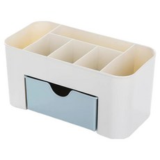 小麥購物 北歐色調桌上抽屜分隔化妝收納盒 L2427, 1層, 藍色