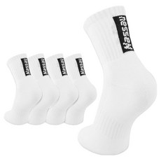 Nassau 男性運動中筒襪 5雙組 SM-M01, 1套, 白色