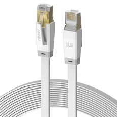 ARTMU CAT8 Giga級網路線 乙太網路扁線, 白色, 1個, 8m