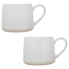 MIKASA Farmhouse石陶馬克杯 380ml, 深情告白, 2個