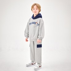 JELISPOON 兒童款 Peanuts 史努比高爾夫連帽上下套裝