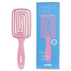 넬릭 프로 엉킴방지 뿌리 볼륨 헤어 빗, 1개, 핑크