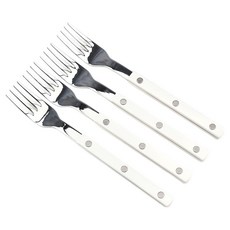 Bogen 韓國製造 Marssong 銀色餐具點心叉, 白色, 4個