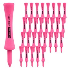 TECH SKIN 標準竹製高爾夫球釘, 50個, 霓虹粉