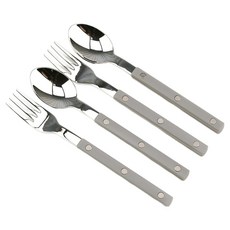 Bogen 韓國製造 Marson 銀色餐具組 灰色, 茶匙 2p + 茶叉 2p, 1套