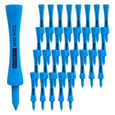 TECH SKIN 標準竹製高爾夫球釘, 50個, 霓虹藍