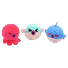 ParisDog 狗狗可拆卸海洋球玩具3件組, 1套, 章魚, 河豚, 翻車魚