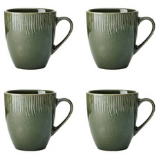 MIKASA Jardin石陶馬克杯, 4個, 綠色