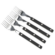 Bogen 韓國製造 Marssong 銀色餐具點心叉, 黑色, 4個