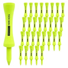 TECH SKIN 標準竹製高爾夫球釘, 50個, 螢光綠