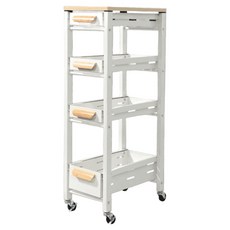 ANDY MAY2 原仕家抽拉籃廚房置物架 木蓋 OH-K308-B 5層, 1個, 白色