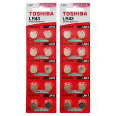 도시바 무수은 건전지 LR43, 2개, 10개입