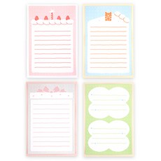 DASH&DOT From the Heart 凸版印刷訊息卡 4款 + 信封 4款套組, 混合色, 1套