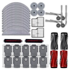 WonderfulPlace 相容 Roborock S9 MaxV Ultra 濕拖布 + 邊角拖布 + 集塵袋 + 濾網 + 刷子 1年份套組, 1個, 單一商品