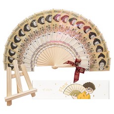 EPLYN 1分鐘完成 奶奶鈔票扇 20入 + 扇子底座 全套組, 紫紅色(緞帶), 黃金色(外盒), 1套